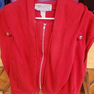 80s Marithe Francois Girbaud x Complements, Hoodie Life Preserver Vest,Red, Med